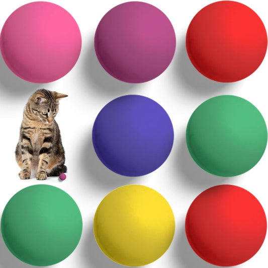 W4W Durable Cat Balls 8 Pack - Interactive Cat Ball Toy - Perfect for Playtime and Chewing Toys