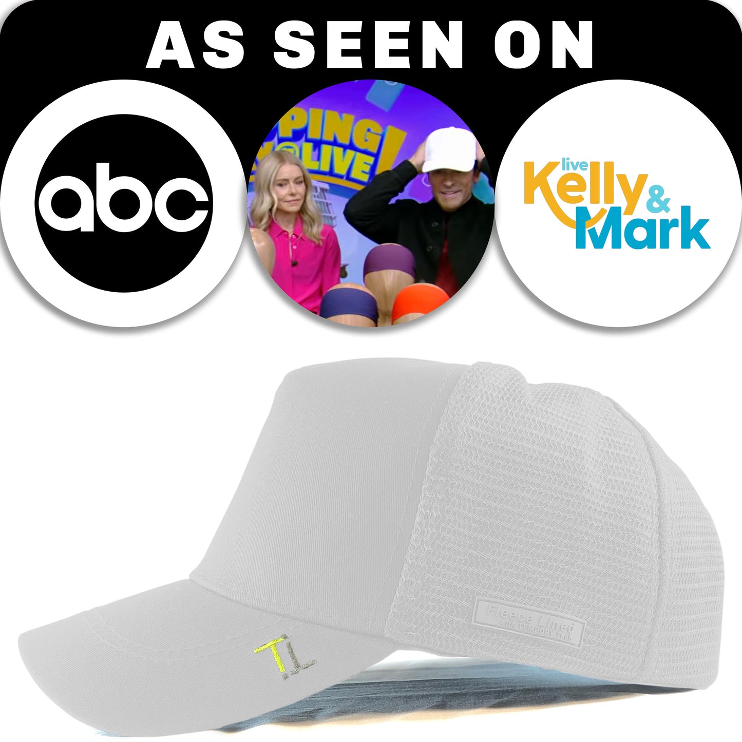 Temple Tape Fleece Lined Trucker Hats – Designed for Men & Women – Mesh Back Adjustable Snapback Closure - UV Sun Protection