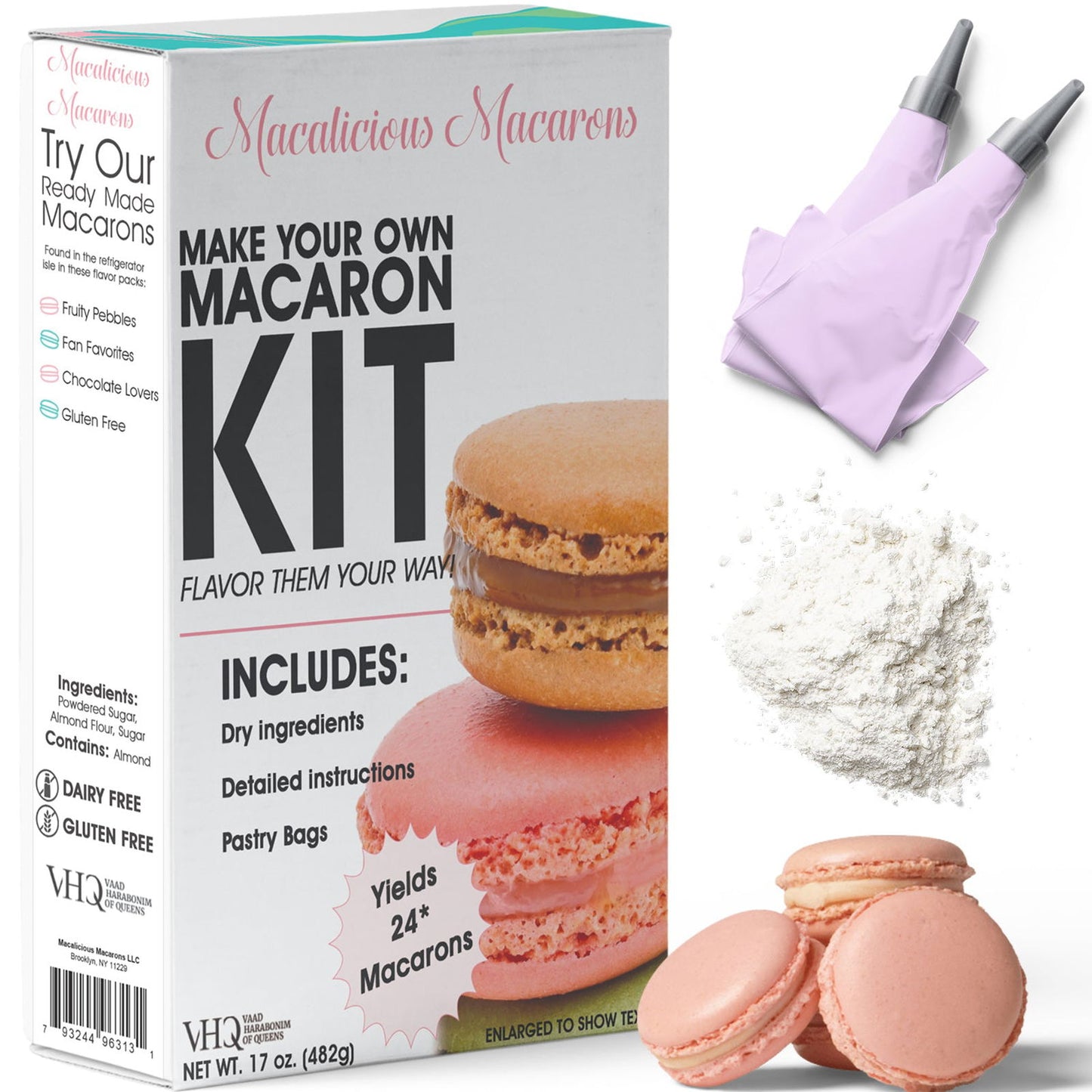 Macalicious Macarons DIY Kit - Makes 24 Macarons - W4W Products