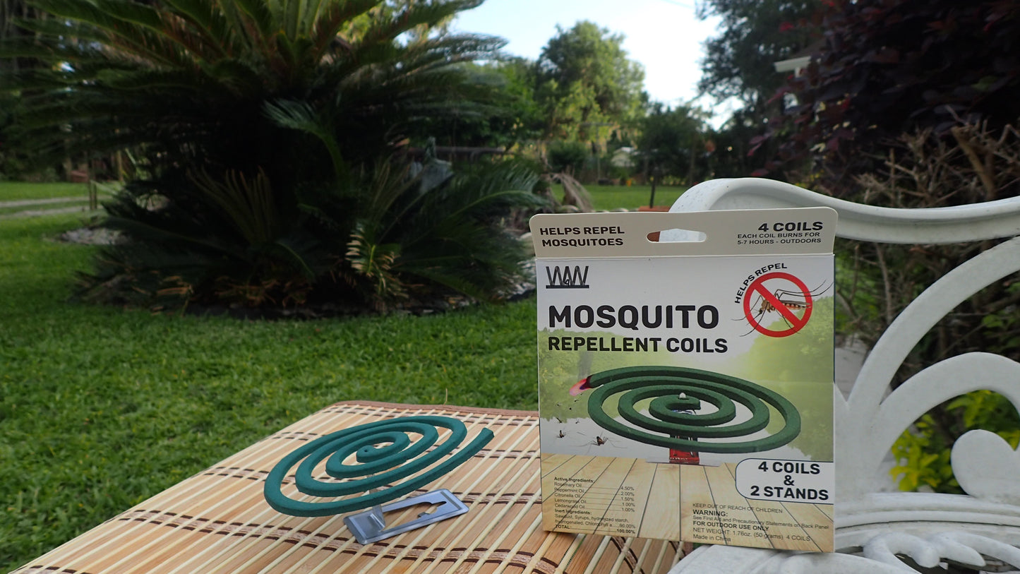 W4W Mosquito Repellent Coils - Outdoor Use Reaches Up to 10 feet - Each Coil Burns for 5-7 Hours