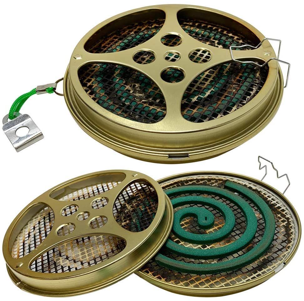 Portable Mosquito Coil Holder - Mosquito Coil & incense burner for Outdoor use, Pool side, Patio, Deck, Camping, Hiking, etc. (Includes Set of 2 Holders) - W4W Products