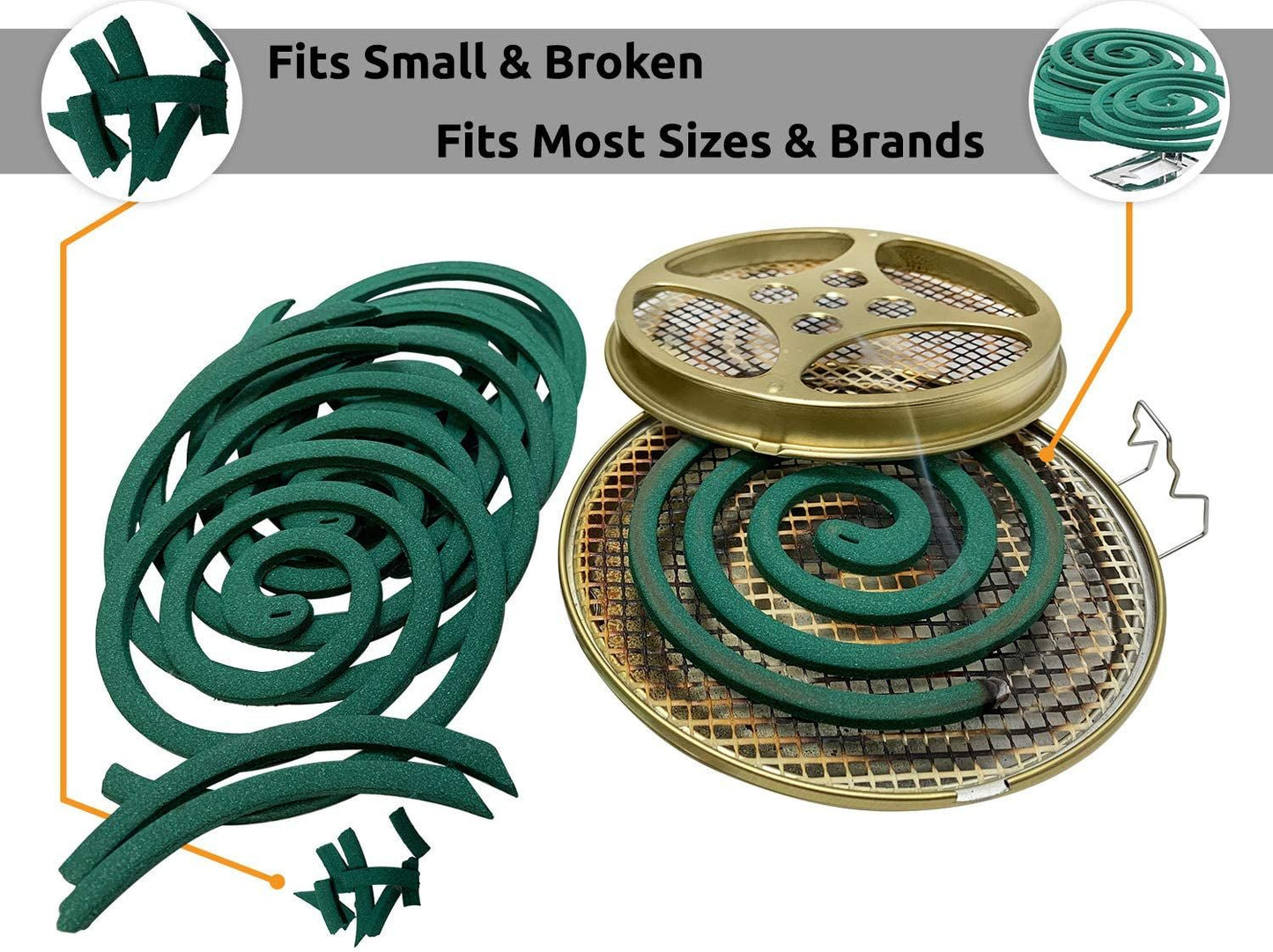 Portable Mosquito Coil Holder - Mosquito Coil & incense burner for Outdoor use, Pool side, Patio, Deck, Camping, Hiking, etc. (Includes Set of 2 Holders) - W4W Products