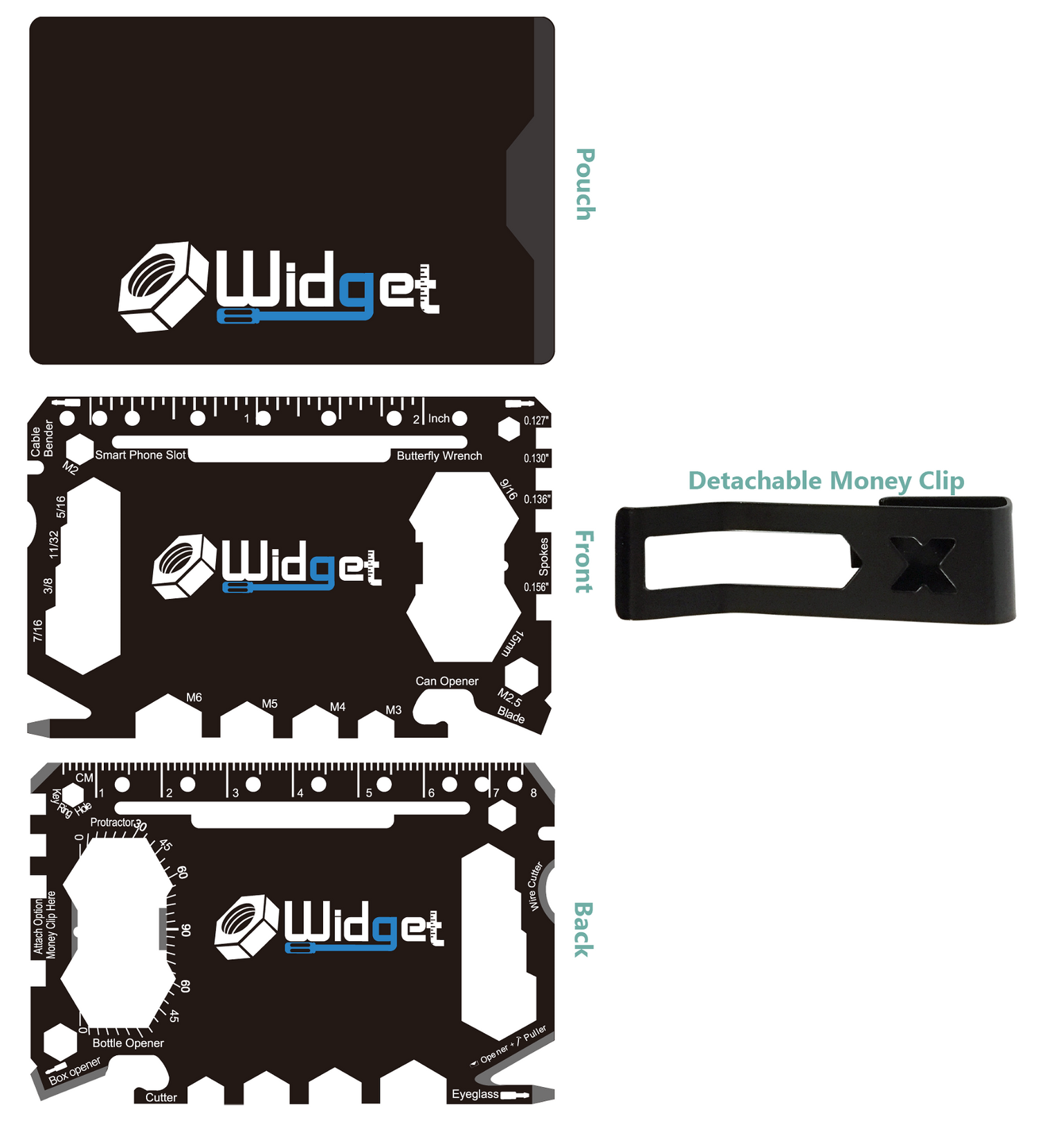 The WIDGET (43-in-1 Credit Card Size Multi-tool) - W4W Products