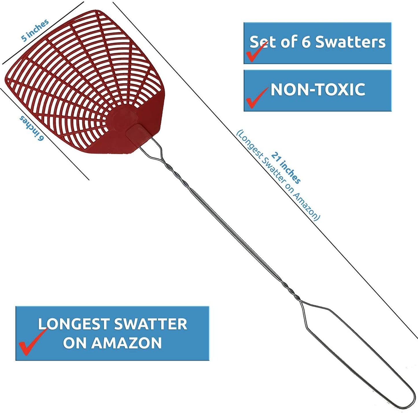 W4W Bug & Fly Swatter – Extra Long Handle - W4W Products