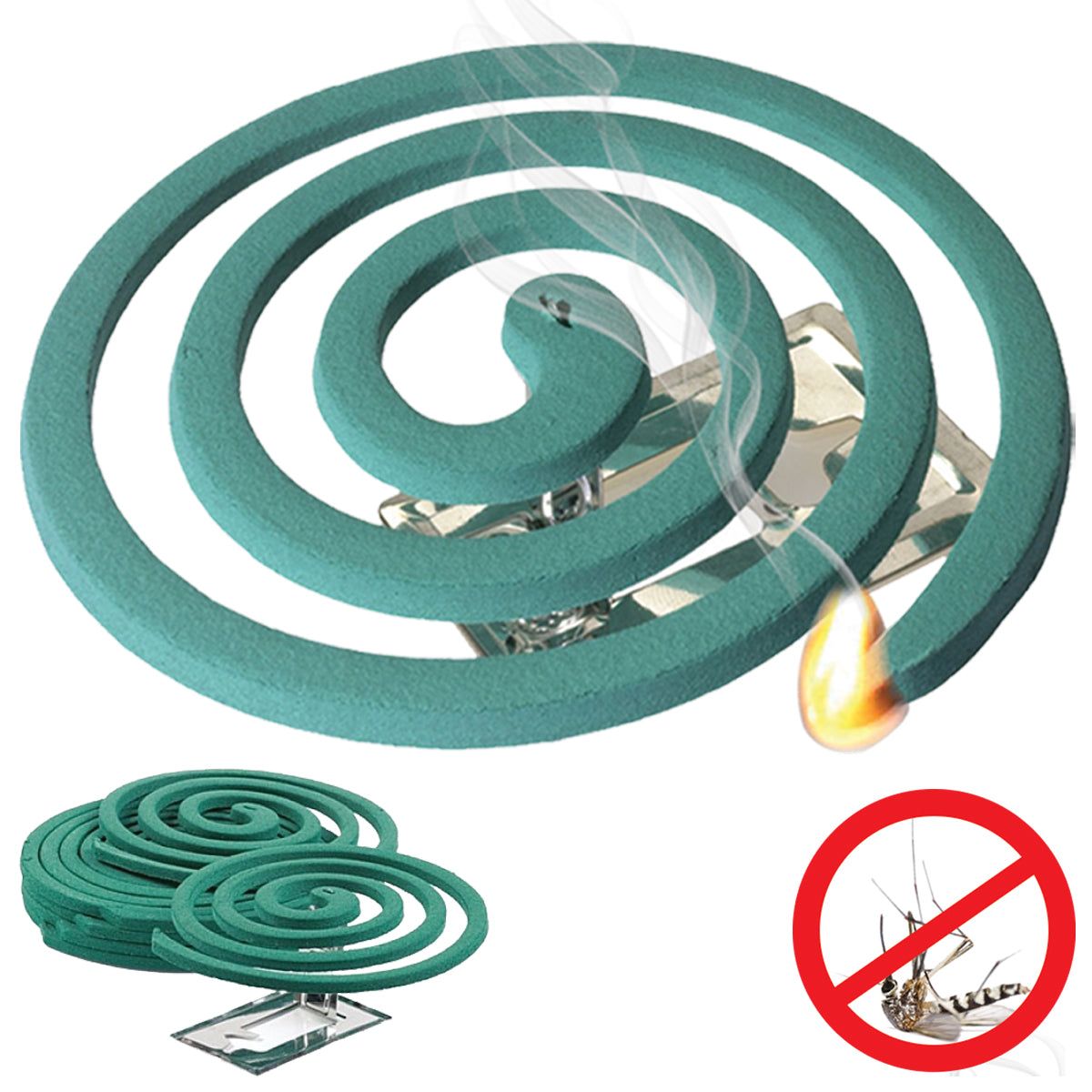 W4W Mosquito Repellent Coils - Outdoor Use Reaches Up to 10 feet - Each Coil Burns for 5-7 Hours (Three Pack Contains 12 coils & 6 Coil Stands) - W4W Products