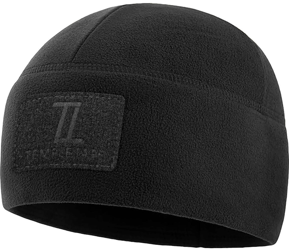 Temple Tape Premium Brushed Fleece Tactical Watch Cap Warm Beanie - Velcro Patch Beanies