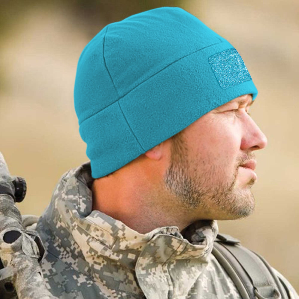 Temple Tape Premium Brushed Fleece Tactical Watch Cap Warm Beanie - Velcro Patch Beanies