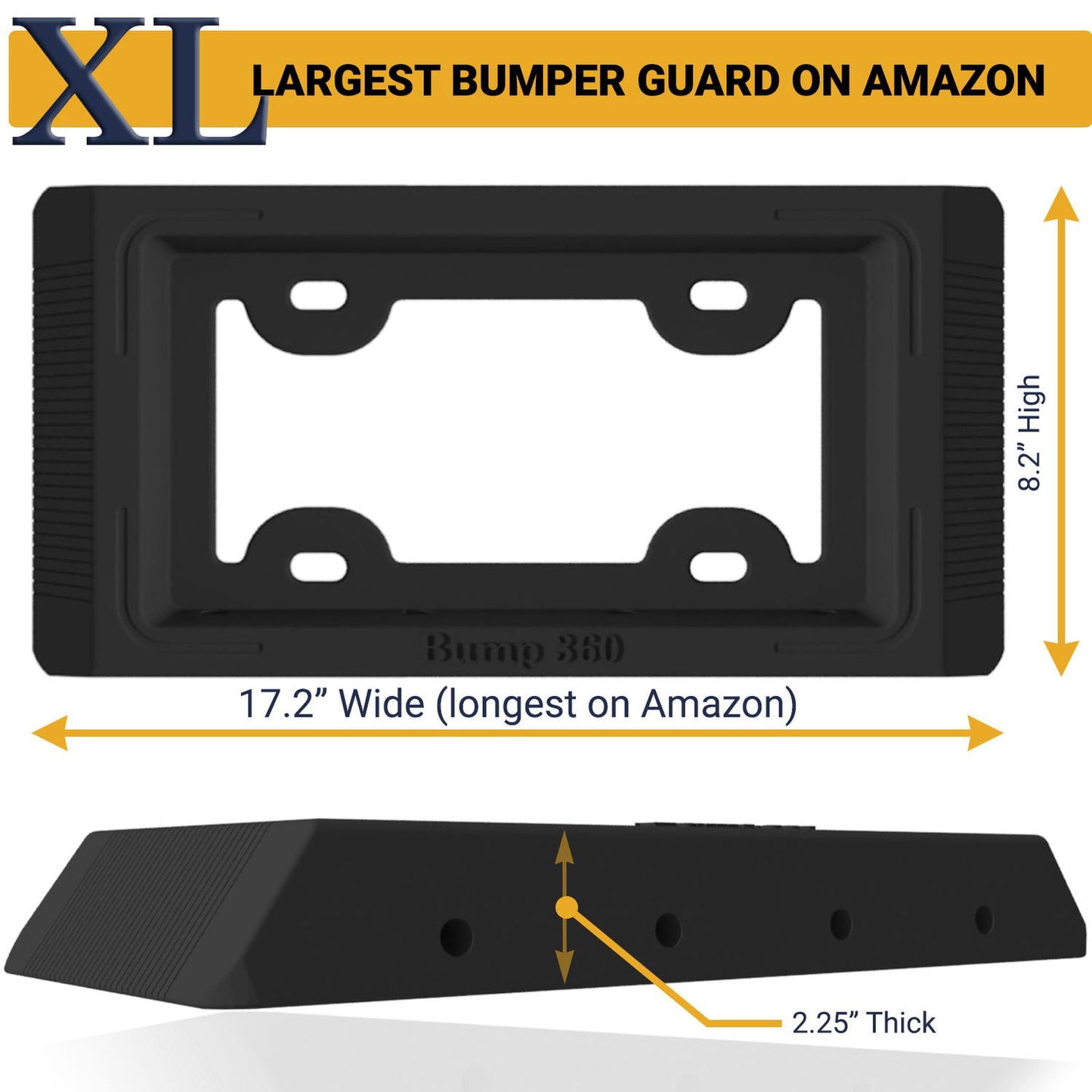 #original_alt_text# - BUMP-XL-360 Front Bumper Guard & License Plate Protector - W4W Products