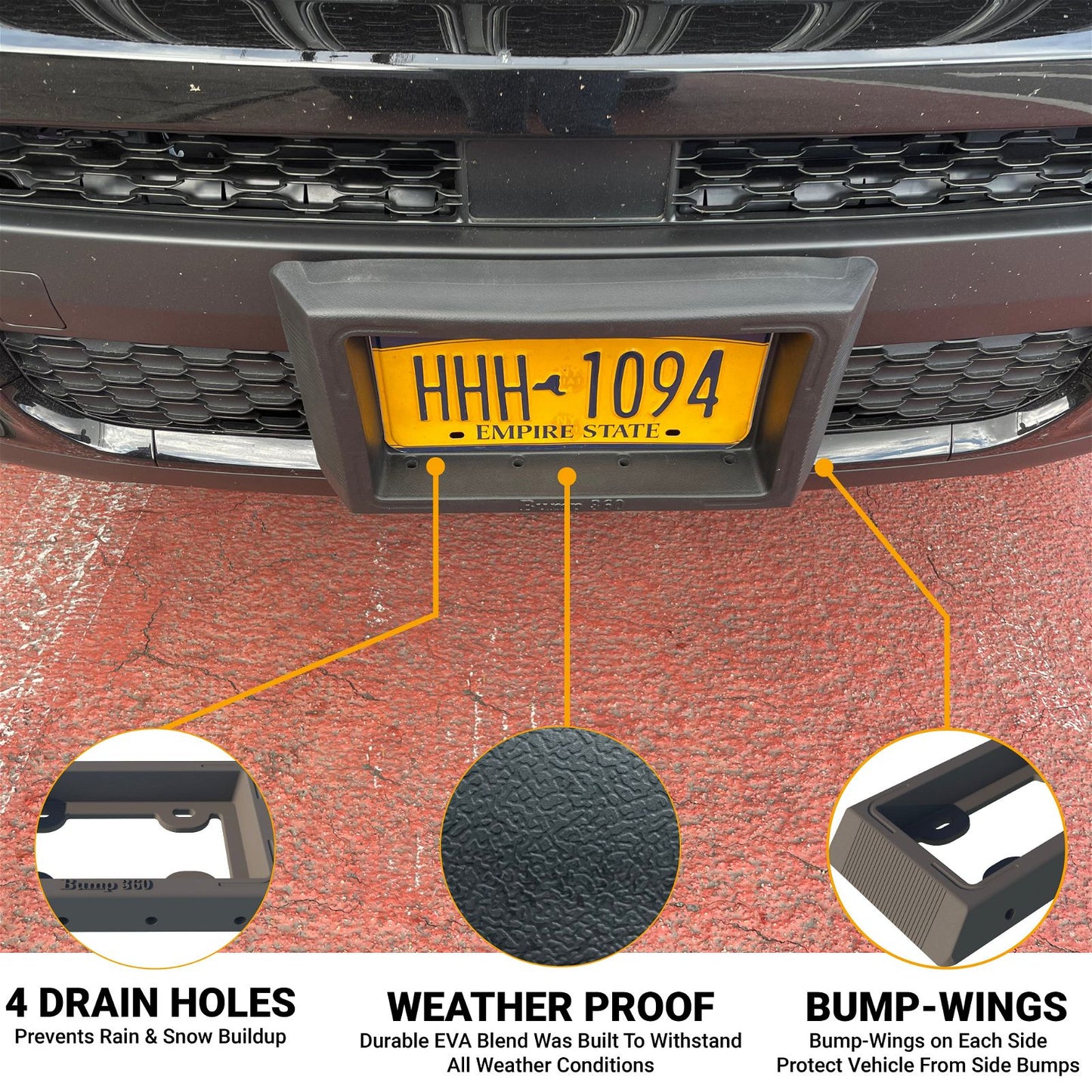 #original_alt_text# - BUMP-XL-360 Front Bumper Guard & License Plate Protector - W4W Products