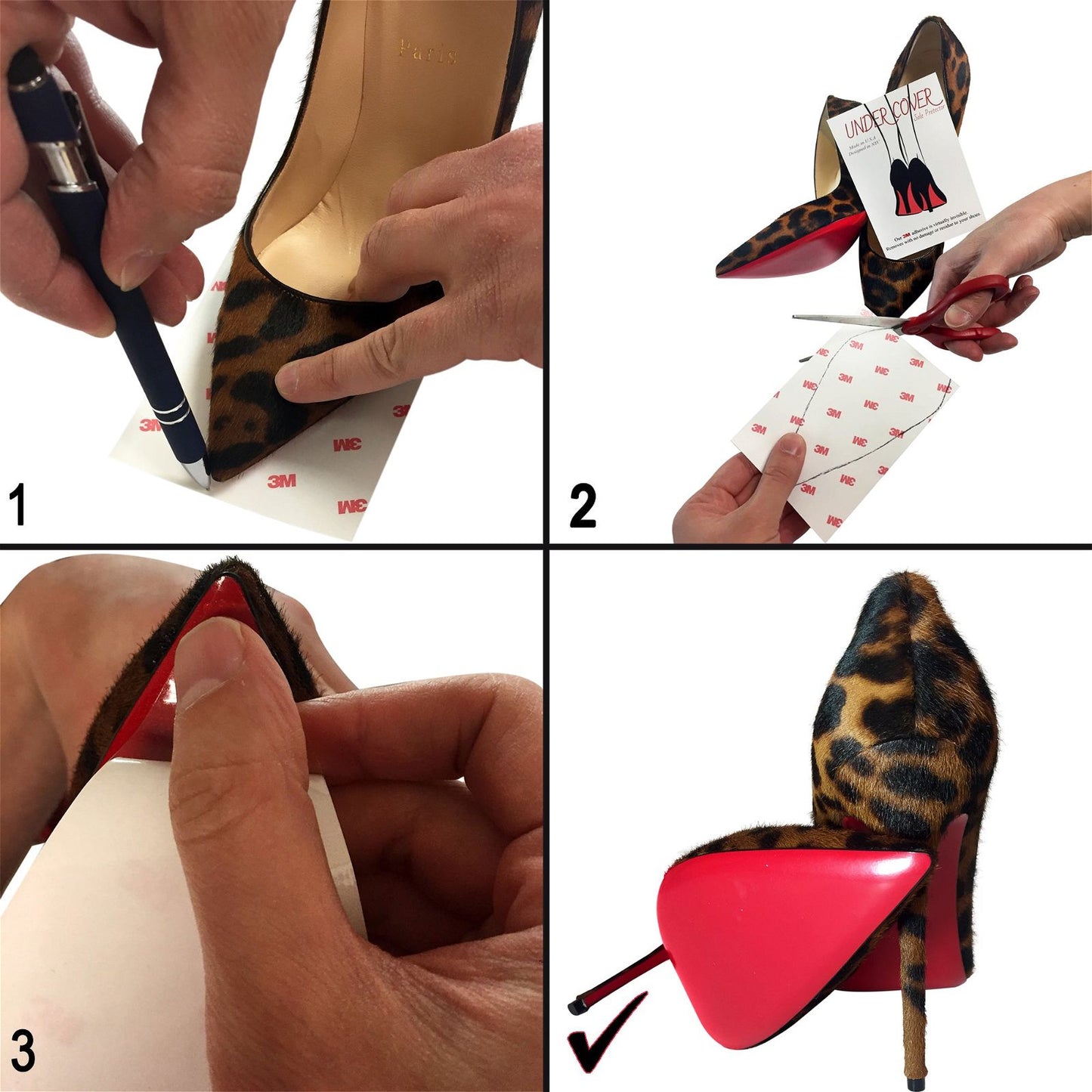 #original_alt_text# - Clear Sole Protector for Heels - 3M Sticker - W4W Products