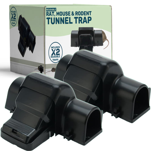 W4W Dual-Entry Rat Trap - Enclosed Tunnel Helps Reduce Accidental Triggering, Guides Rats, Mice & Chipmunks - Quick-Kill Snap Design - Hides Catch for Easy Disposal - Indoor/Outdoor - Reusable