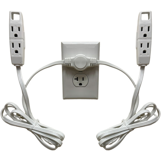 Twin Head Double Extension Cord for Home Office & Behind the Bed & Sofa (USA only)