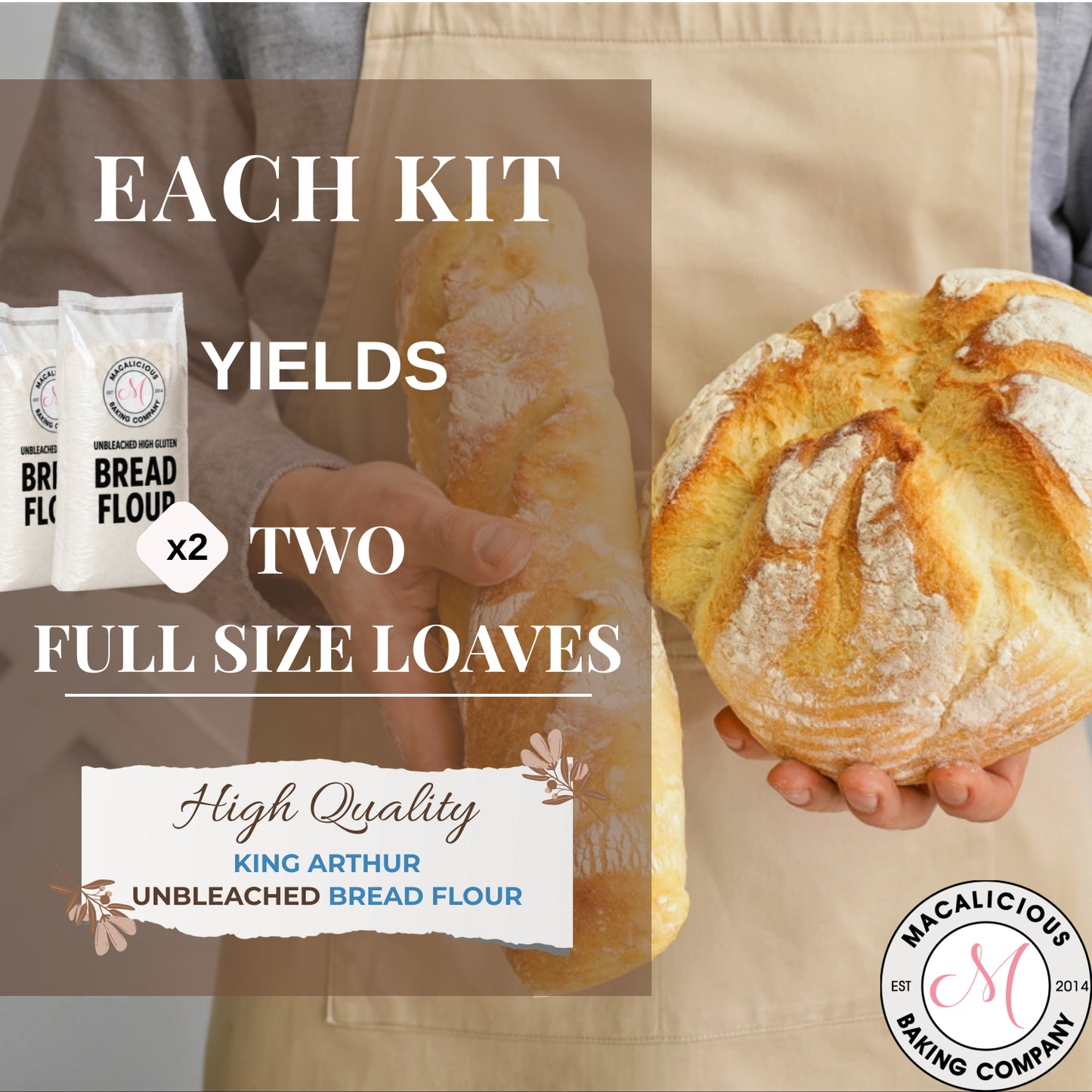 Macalicious Bake Your Own Sourdough Kit includes Flour, Starter & all Tools