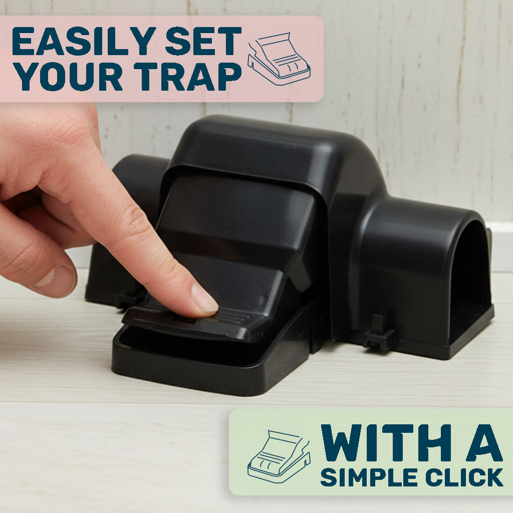 W4W Dual-Entry Rat Trap - Enclosed Tunnel Helps Reduce Accidental Triggering, Guides Rats, Mice & Chipmunks - Quick-Kill Snap Design - Hides Catch for Easy Disposal - Indoor/Outdoor - Reusable