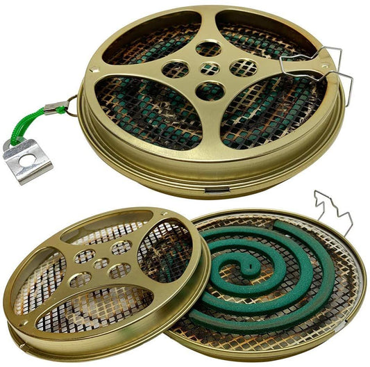 Portable Mosquito Coil Holder - Mosquito Coil & incense burner for Outdoor use, Pool side, Patio, Deck, Camping, Hiking, etc. (Includes Set of 2 Holders) - W4W Products