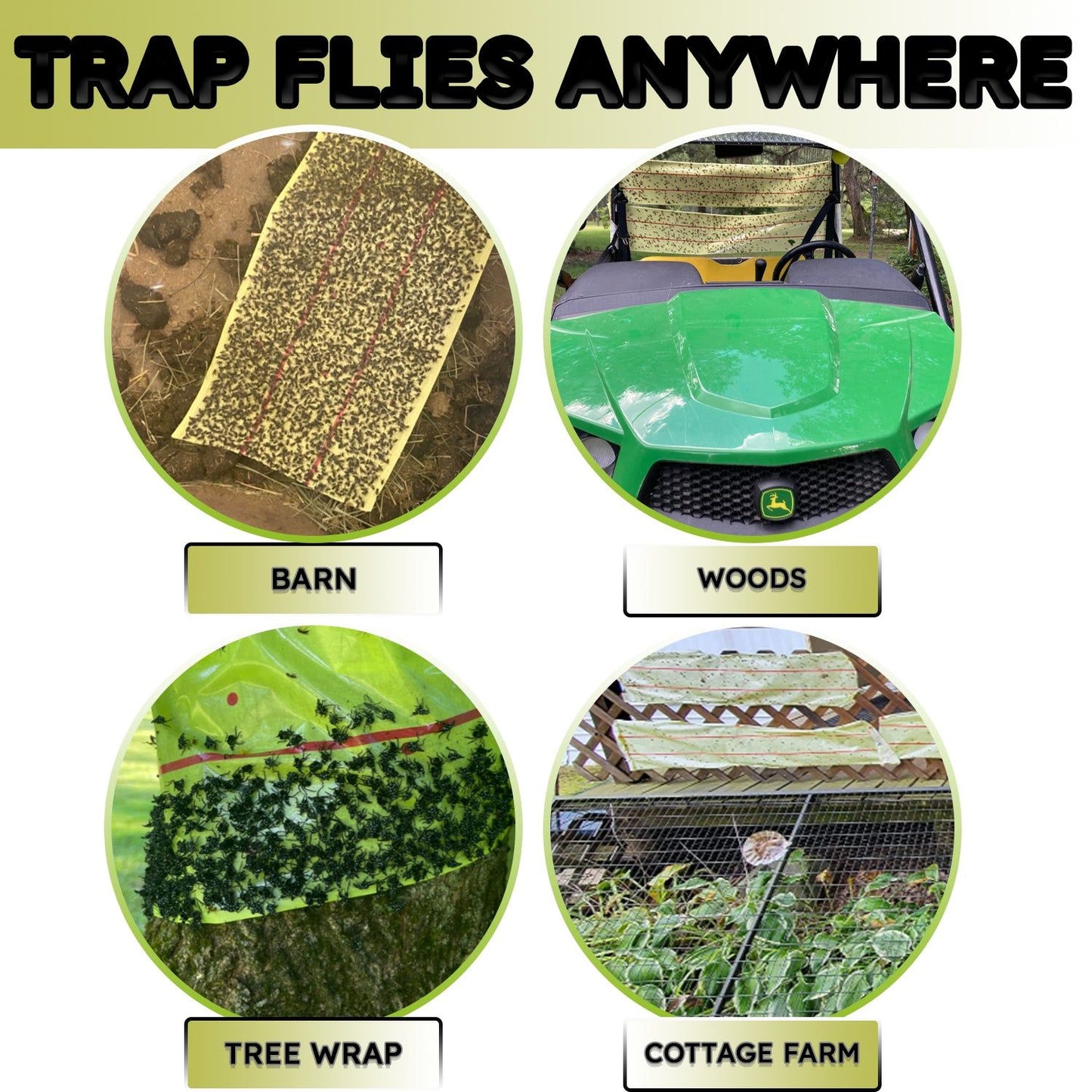 Spotted Lantern Fly Tree Trap - 4 Rolls (30 Feet Each Roll) - Lanternfly Tree Tape Creates a Sticky Barrier Protecting Trees from Harmful Insects - Non-Toxic - W4W Products 