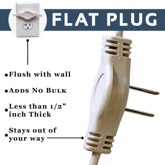 Twin Head Double Extension Cord for Home Office & Behind the Bed & Sofa (USA only) - W4W Products 