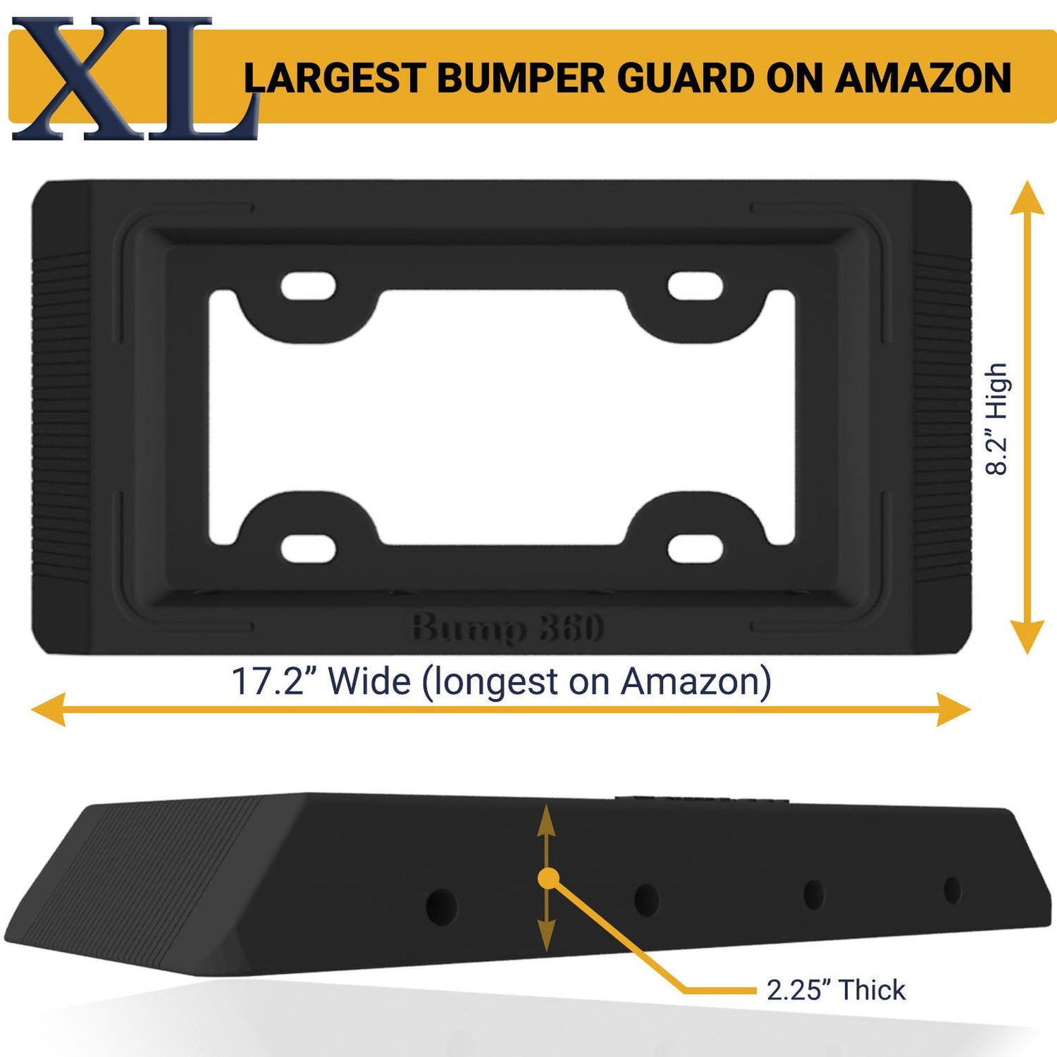 #original_alt_text# - BUMP-XL-360 Front Bumper Guard & License Plate Protector - W4W Products 